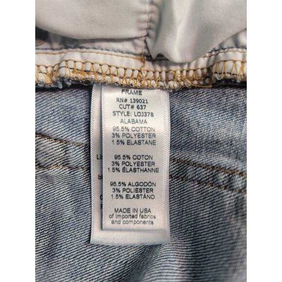 Frame Jeans Womens SZ 27 Le Original Straight High Rise Button Fly Distressed - Picture 7 of 10